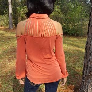 Caged Back Button Up